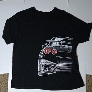 Men's Black Graphic Car T-Shirt